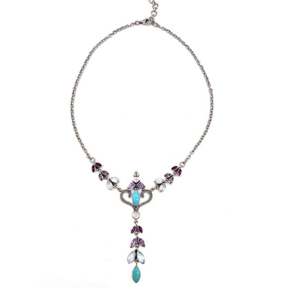 🌟NICKY BUTLER Turquoise Moonstone 8.4CT Sterling Silver Necklace Brand NEW - Picture 8 of 16